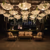 Night under the umbrella in outdoor setting
