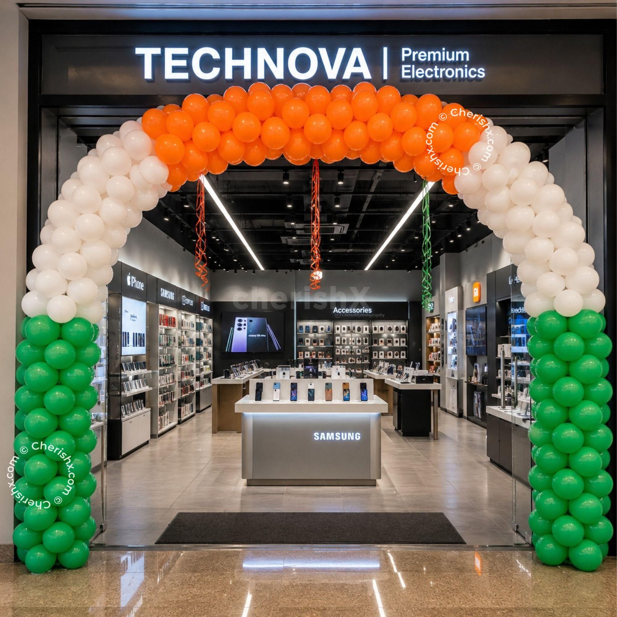 Showroom Independence Day Tricolor Balloon Entrance Arch