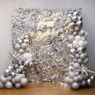Beautiful Silver Foil Birthday Balloons in A White Setup