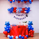 Pastel pop red drop with Spidey on top to unlock Birthday Bash