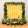 Sunflowers and daisies brighten up the sacred space enhancing the vibrancy