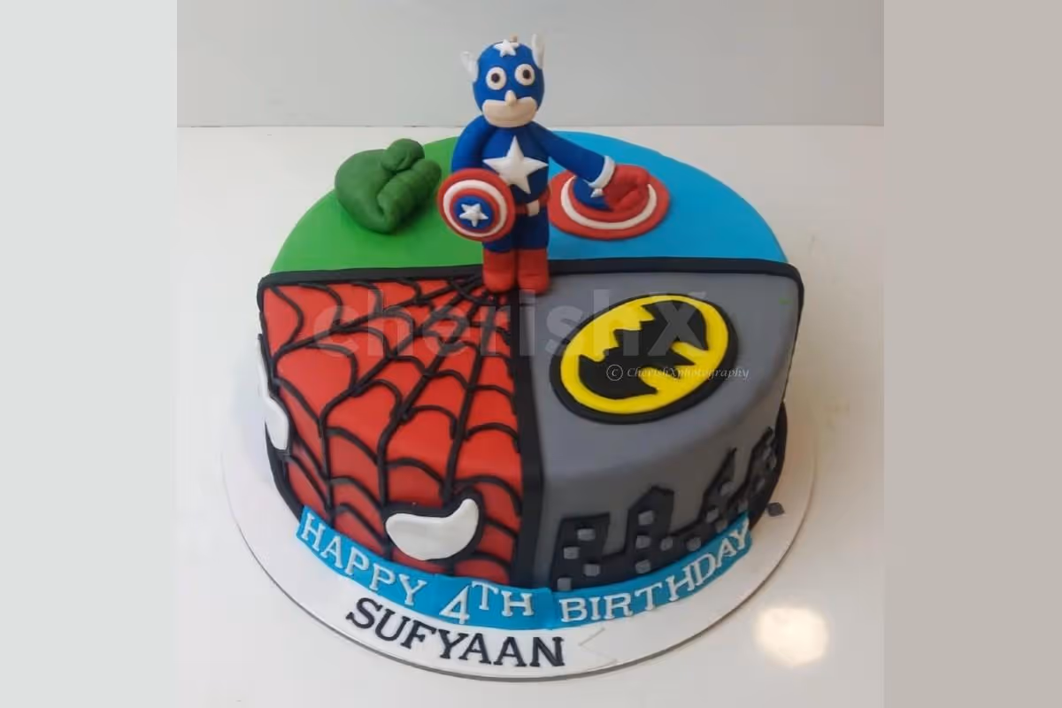 Superhero theme designer cake online delivery