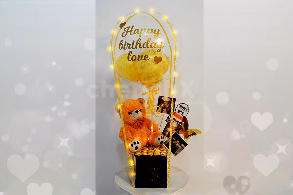 A Teddy and Bubble Bucket for Birthdays and Anniversaries.