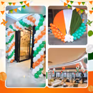 The entrance arch created with latex balloons in tricolour makes the space interactive