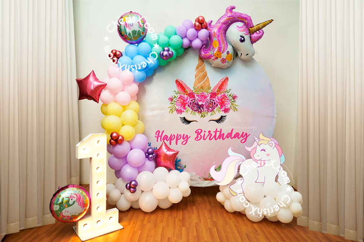 Unicorn Theme Ring Birthday Decor