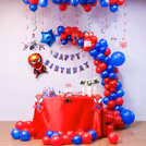 Hero hats on spider swings and birthday chaos light up the room