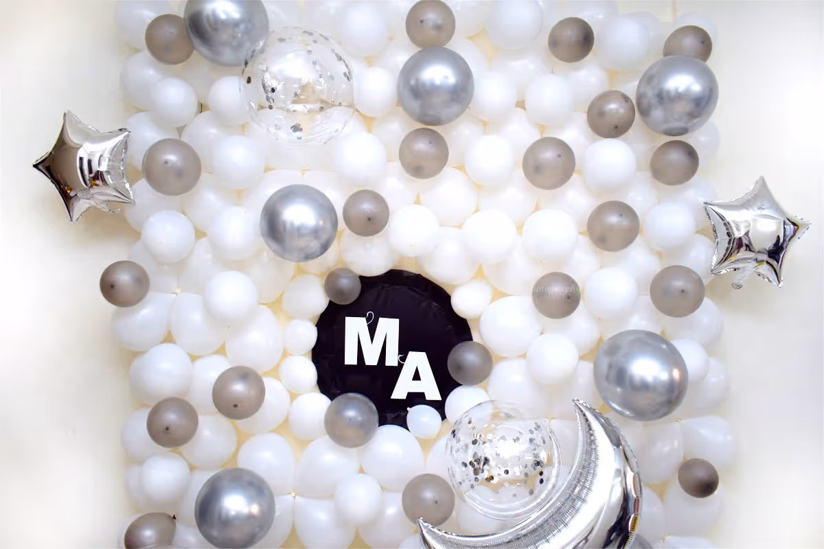 White & Silver Balloon Surprise 
