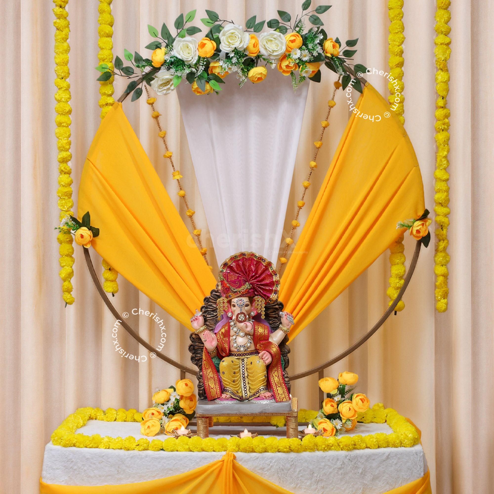 Yellow Blossom Ganpati Decor