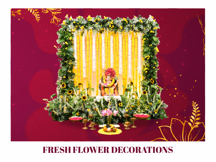 Fresh Flower Ganpati Decorations