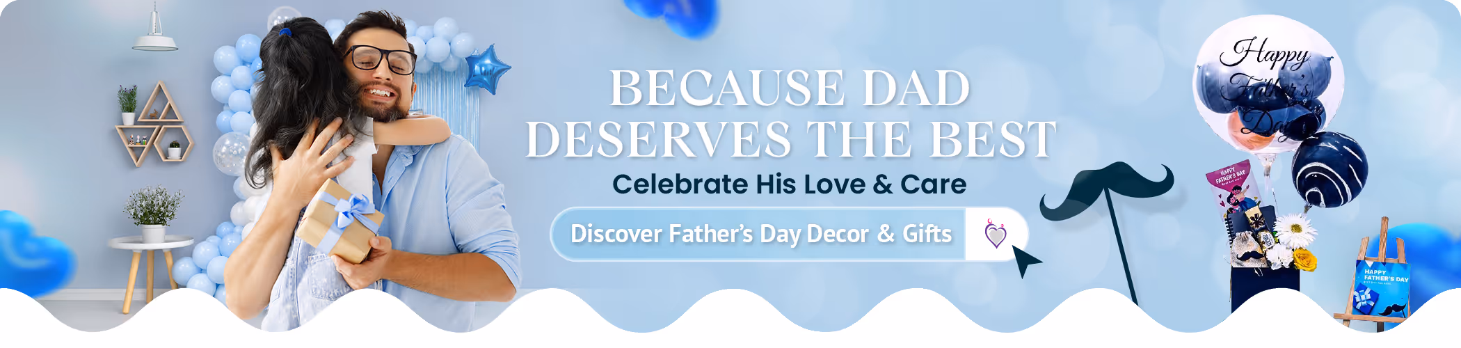Father’s Day Decoration Setup with Balloons and Surprise Gifts