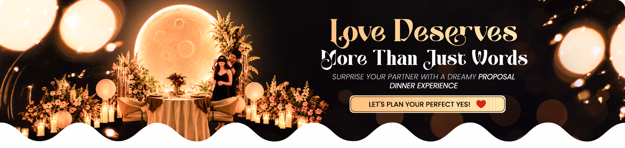 Luxury proposal dinner setup for a memorable marriage proposal