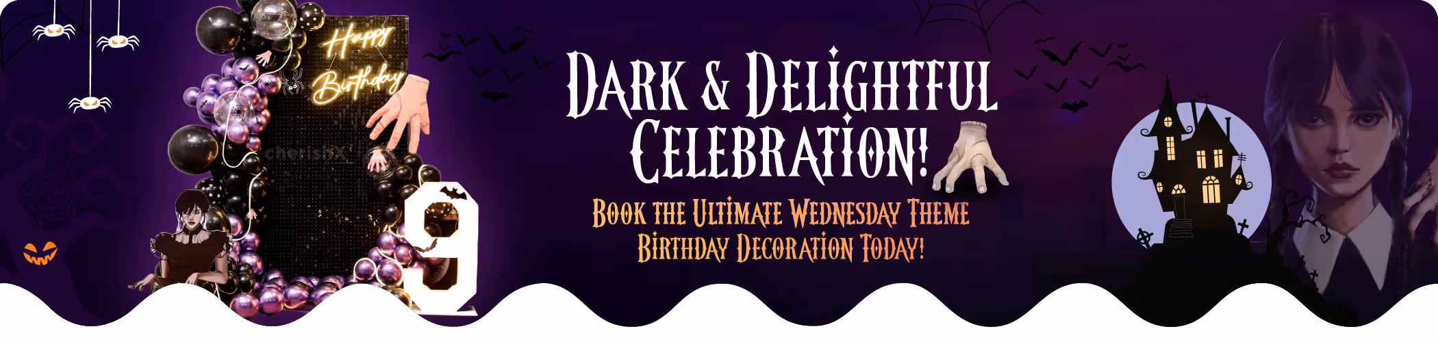 Wednesday Addams Birthday Decor